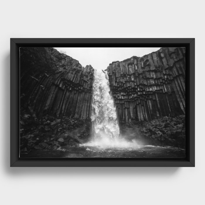 Svartifoss Waterfall Iceland Framed Canvas