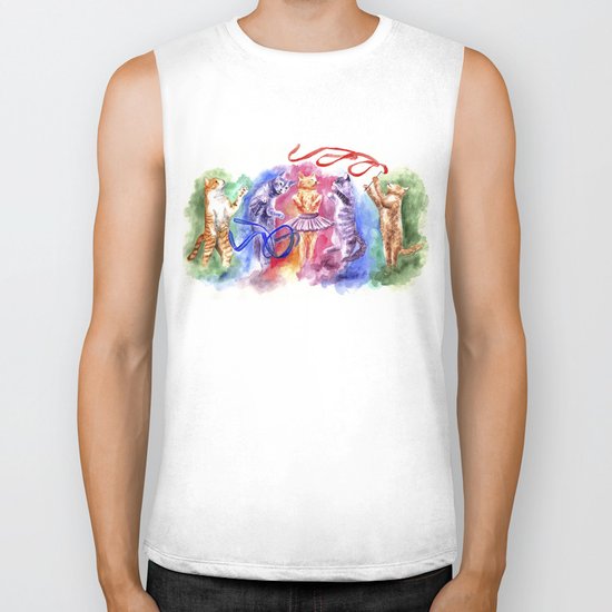 Dancing cats Biker Tank