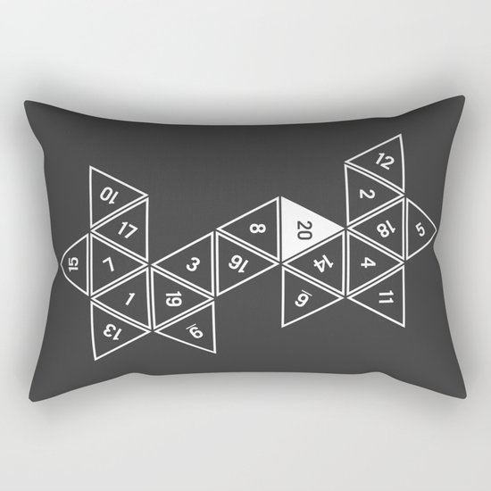 Unrolled D20 Rectangular Pillow