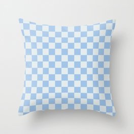 Checkerboard Mini Check Pattern in Powder Blue Throw Pillow