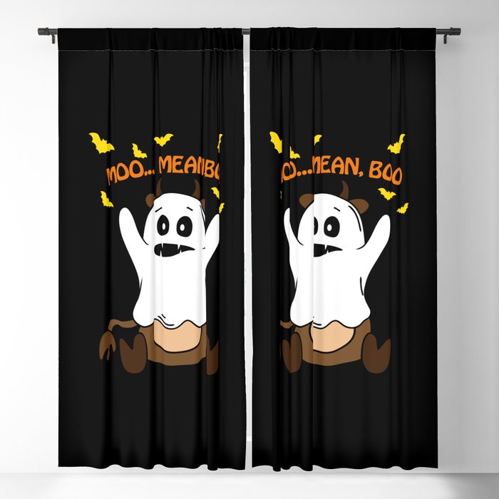 Ghost Cow Moo I Mean Boo Funny Halloween Blackout Curtain