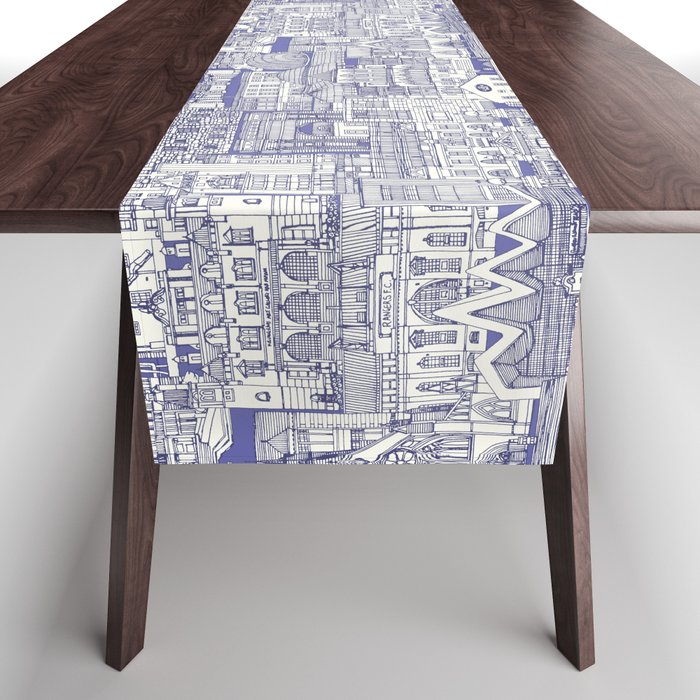 Glasgow toile periwinkle Table Runner