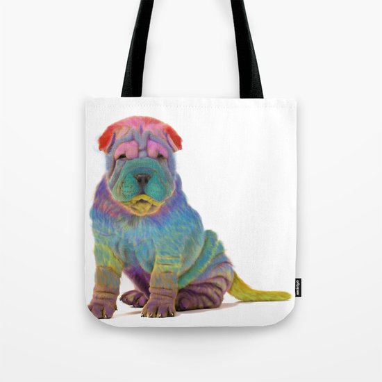 Colorful Sharpei Tote Bag