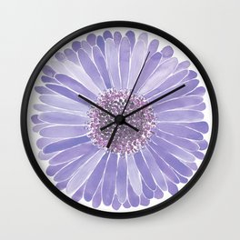 Purple Daisy Print Wall Clock