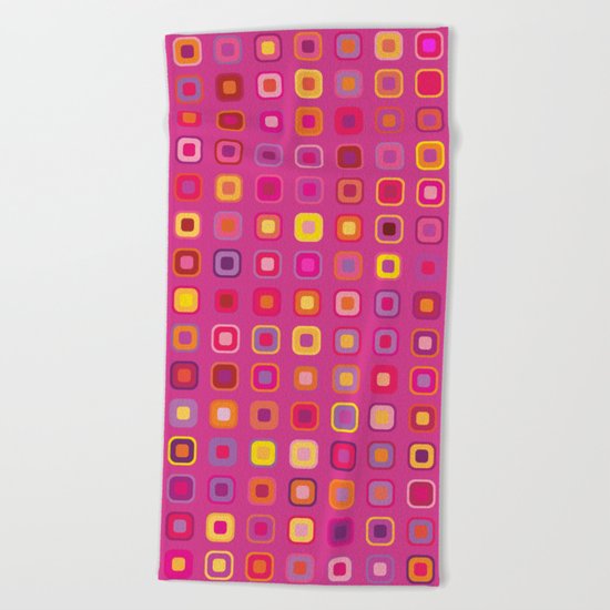 Retro in Pink Beach Towel