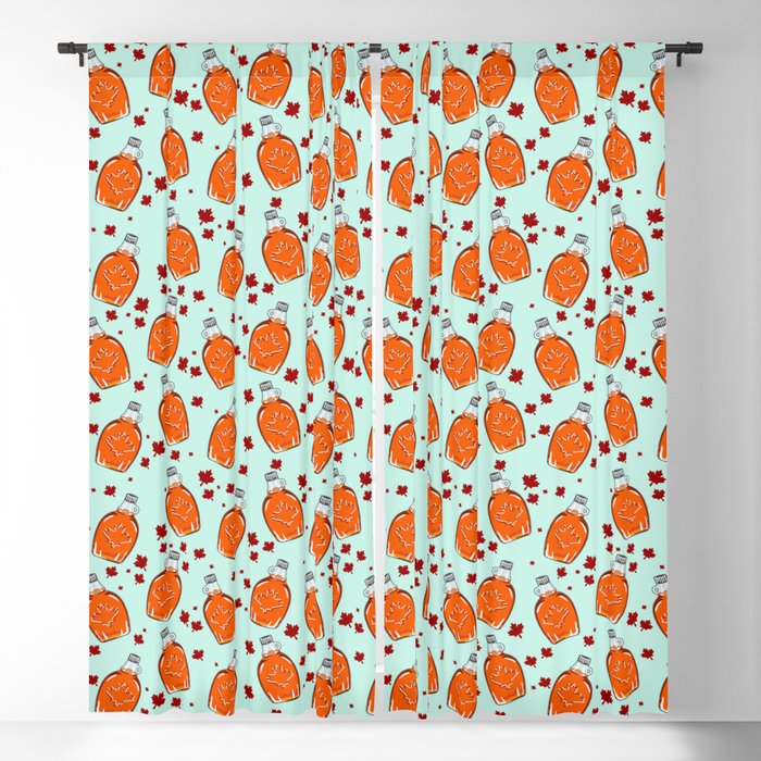 Super Canadian Maple Syrup Pattern Blackout Curtain