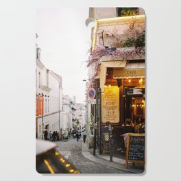 Dreamy Street in Montmartre, Paris with Parisian Cafe Cutting Board