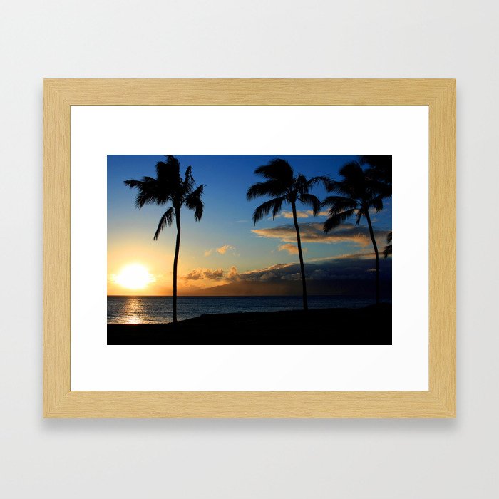 Alii Kahekili Nui Ahumanu Beach Maui Hawaii Sunset Kaanapali Framed Art Print