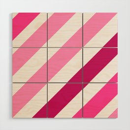 Hot Pink Stripes Wood Wall Art