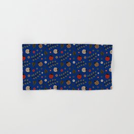 Ladybug and Floral Seamless Pattern on Blue Background Hand & Bath Towel