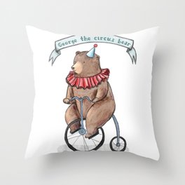 George the circus bear Throw Pillow