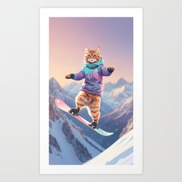 Paws in the Powder Art Print