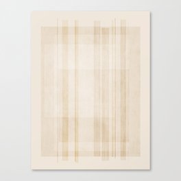 Minimalist Beige Neutral Abstract Lines 02 Canvas Print