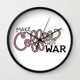 Coffee Not War (Sunset) Wall Clock