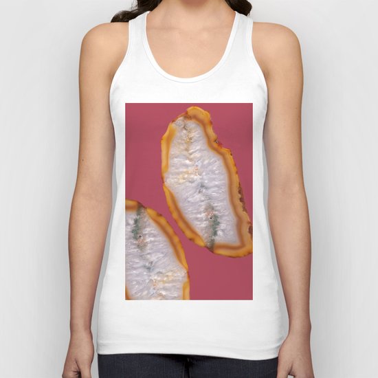 Agate Translucent #Yellow #Orange #4 #decor #art #society6 Unisex Tank Top