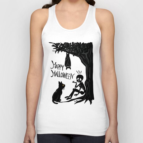 Halloween with the skull Unisex Tank Top