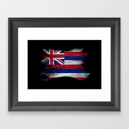 Hawaii state flag brush stroke, Hawaii flag background Framed Art Print