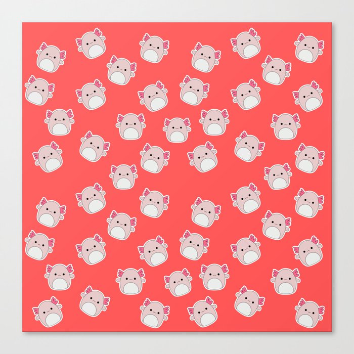 Axolotl pattern doodle kawaii Canvas Print