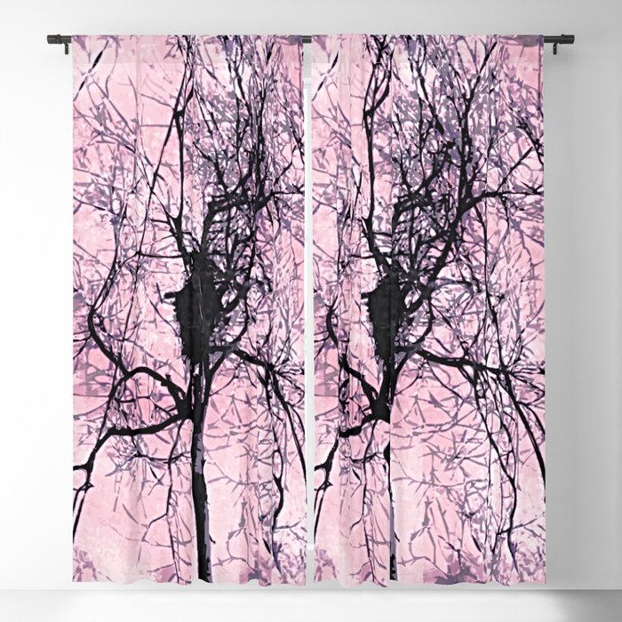 Pale Pink Long Island Forest Blackout Curtain