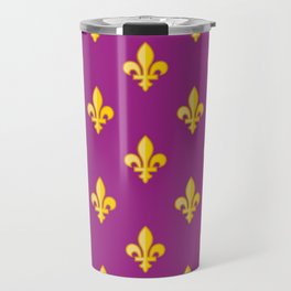 Mardi Gras Gold Fleur-de-lis on Purple Travel Mug