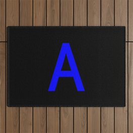 LETTER A (BLUE-BLACK) Outdoor Rug