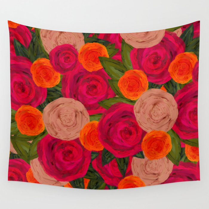 Bed of Roses I Wall Tapestry