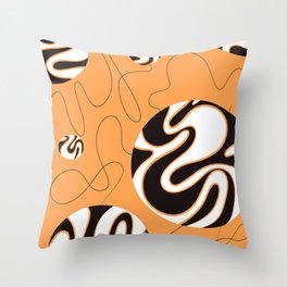 Orange Utopia Wave Throw Pillow