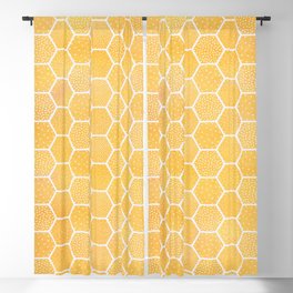 Yellow Honeycomb Pattern Blackout Curtain