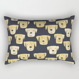 Golden Labrador Retriever Dogs Dark Rectangular Pillow