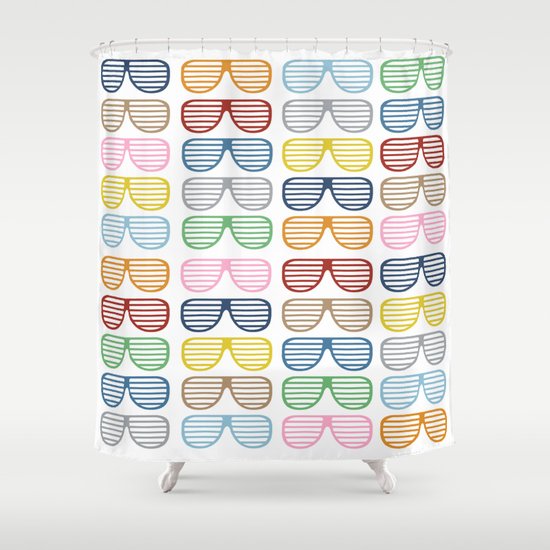 Rainbow Shutter Shades Shower Curtain