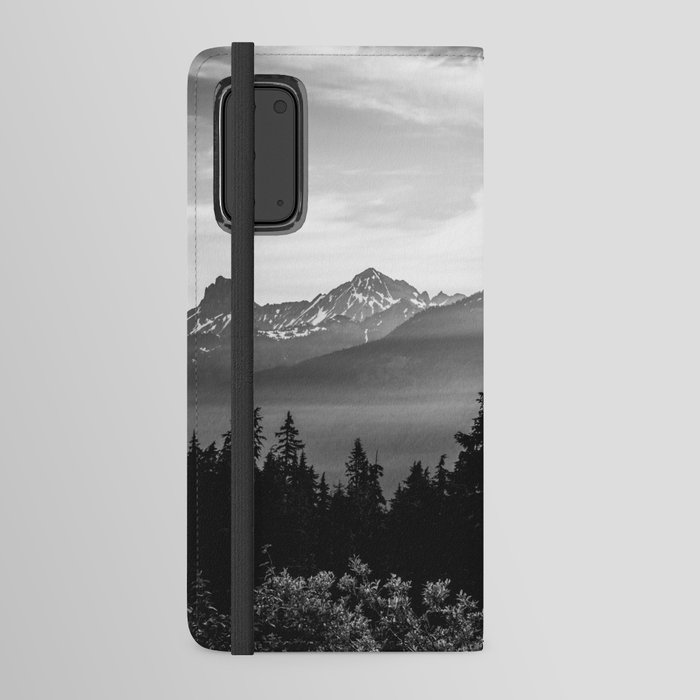 Morning in the Mountains Black and White Android Wallet Case