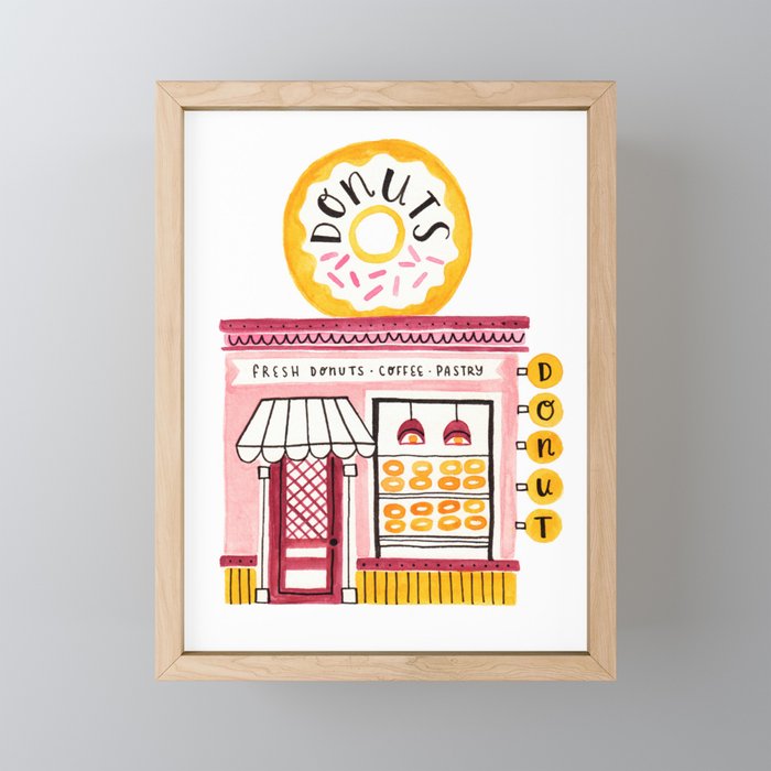Donut Shop Framed Mini Art Print