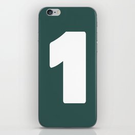 1 (White & Dark Green Number) iPhone Skin