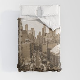 NYC Sepia Skyline Comforter