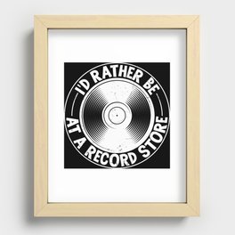 I'd rather be at a record store 80s aesthetic Recessed Framed Print