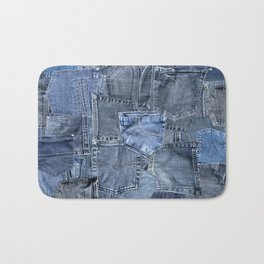Blue Jeans Pocket Patchwork Pattern Bath Mat
