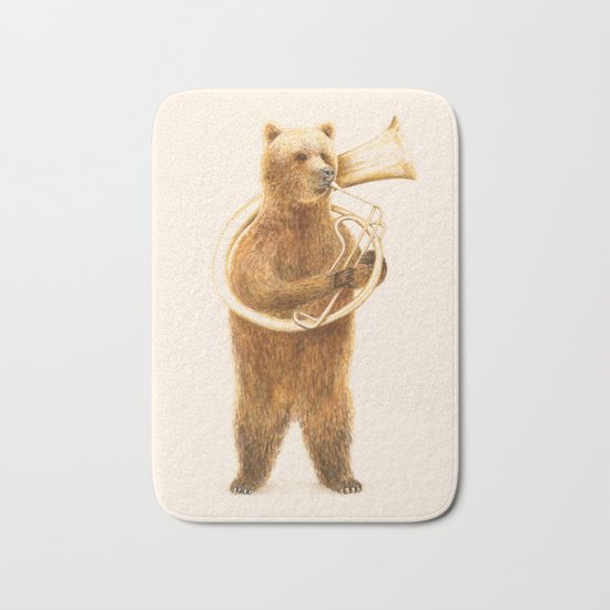 The Bear and his Helicon Bath Mat