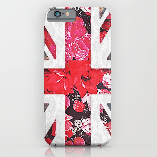 God save the Queen | Elegant girly red floral & lace Union Jack iPhone & iPod Case