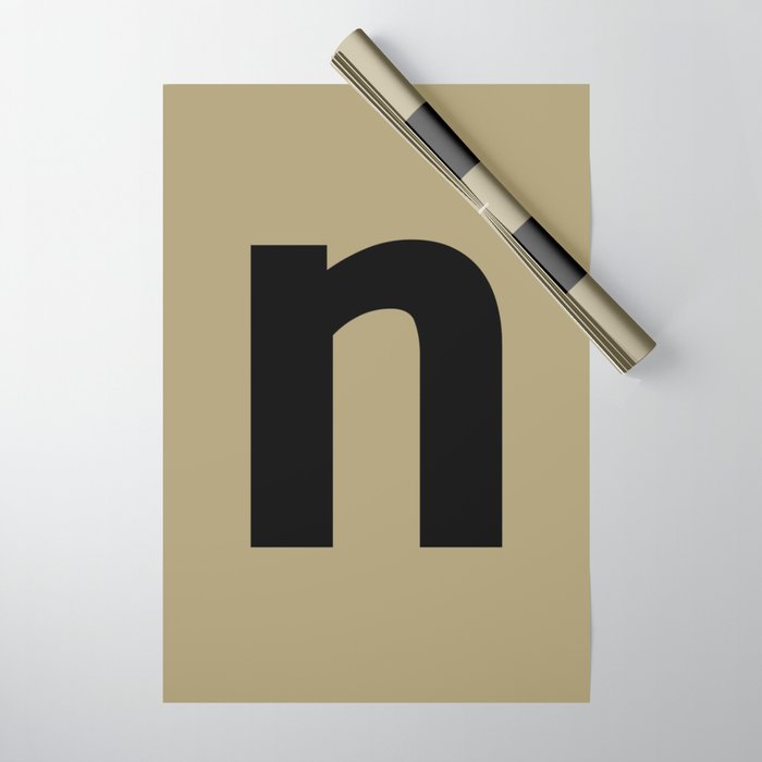 letter N (Black & Sand) Wrapping Paper