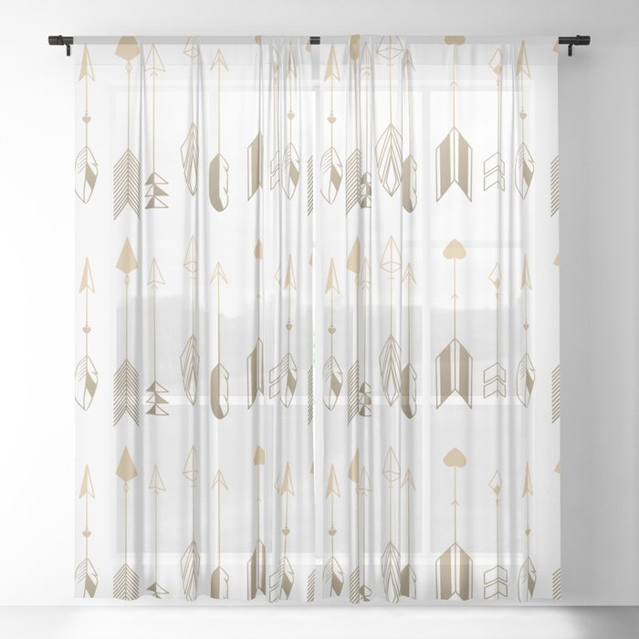 Be Brave Little Arrow (gold) Sheer Curtain