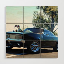 Blown RT Charger black muscle car automobile transportation color photograph / photography poster posters Wood Wall Art