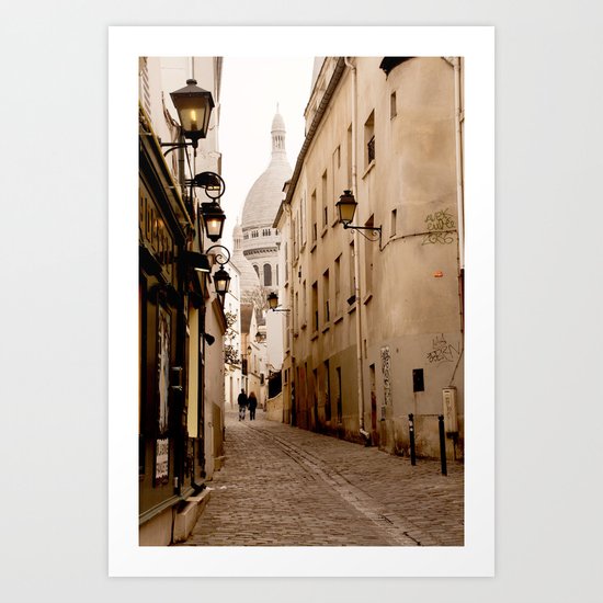 A walk to the Sacré Coeur Art Print