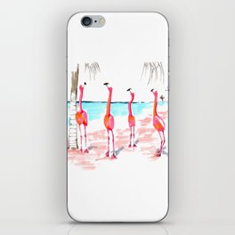 Flamingos on a beach  iPhone Skin