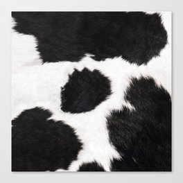 Black And White Farmhouse Cowhide Spots Canvas Print