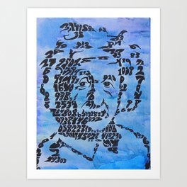 Einstein Pi Portrait Art Print