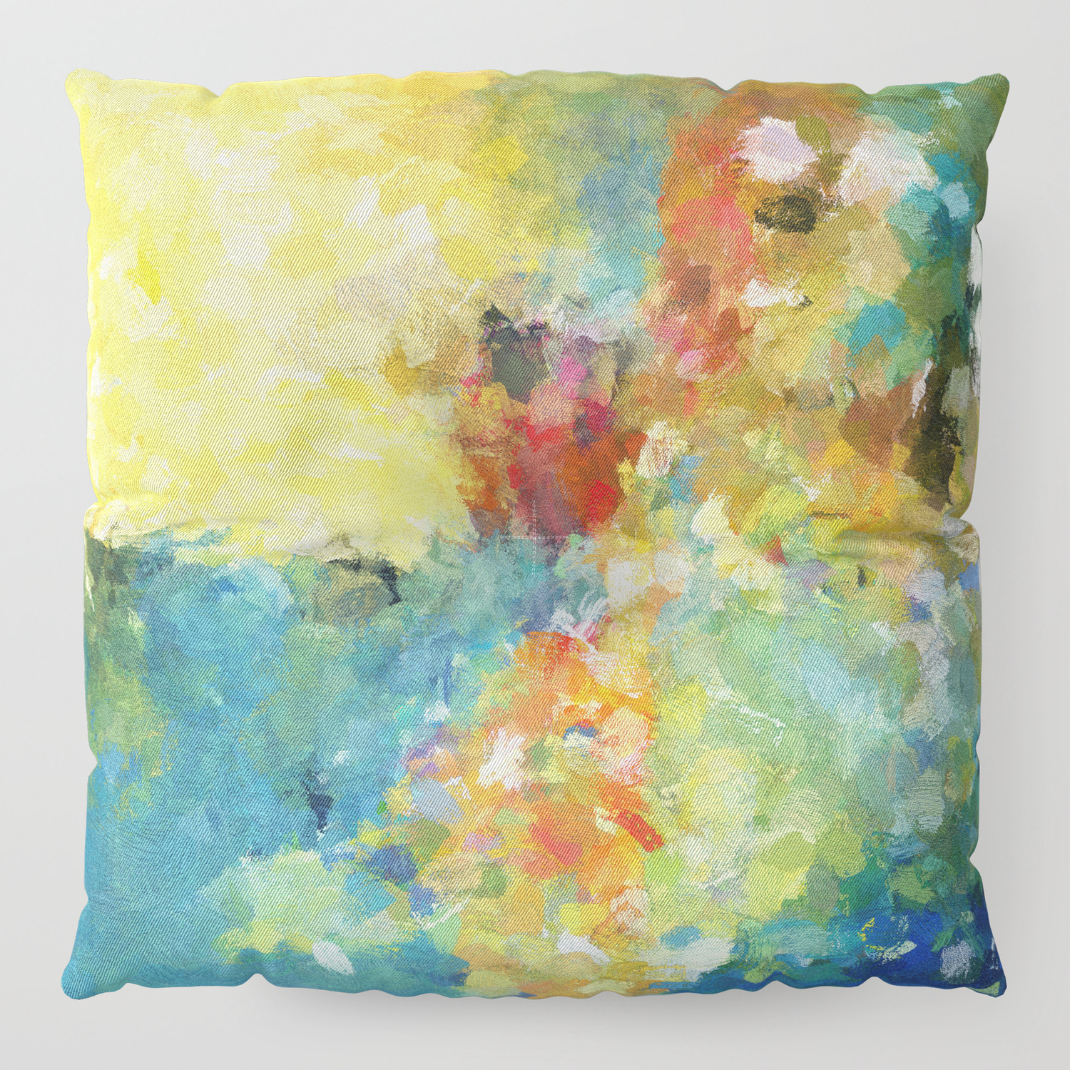 Light Colors Abstract Painting Floor Pillow By Aysetoyran Society6