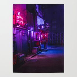 Moody Tokyo Alleys  Poster