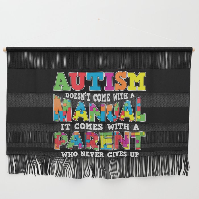 Colorful Autism Awareness Parent Saying Wall Hanging