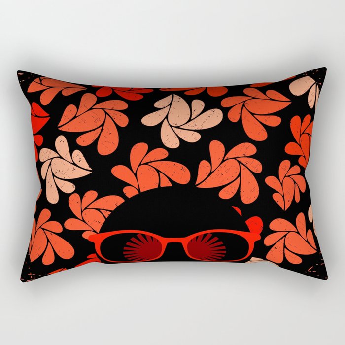 Afro Diva : Coral Red Rectangular Pillow