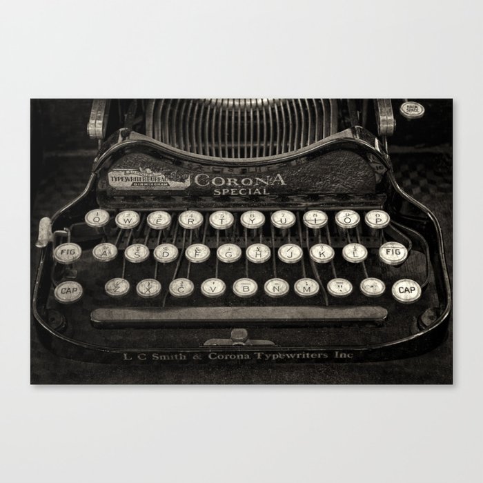 Old Typewriter Keyboard Canvas Print